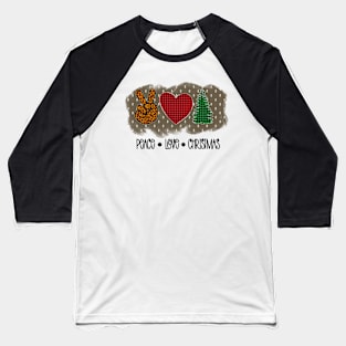 Peace Love Christmas Baseball T-Shirt